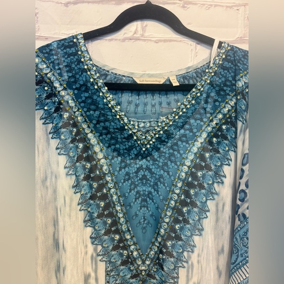 Soft Surroundings animal print chiffon kaftan dress in size medium/large - Picture 3 of 7